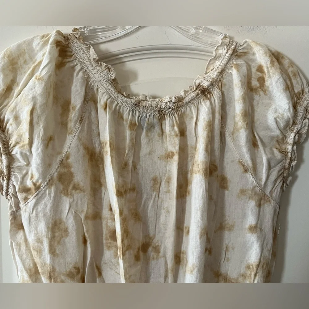 Nine West Jeans Brand Cotton Ruffle Sleeve Spring blouse Women’s Size Small - Picture 2 of 14